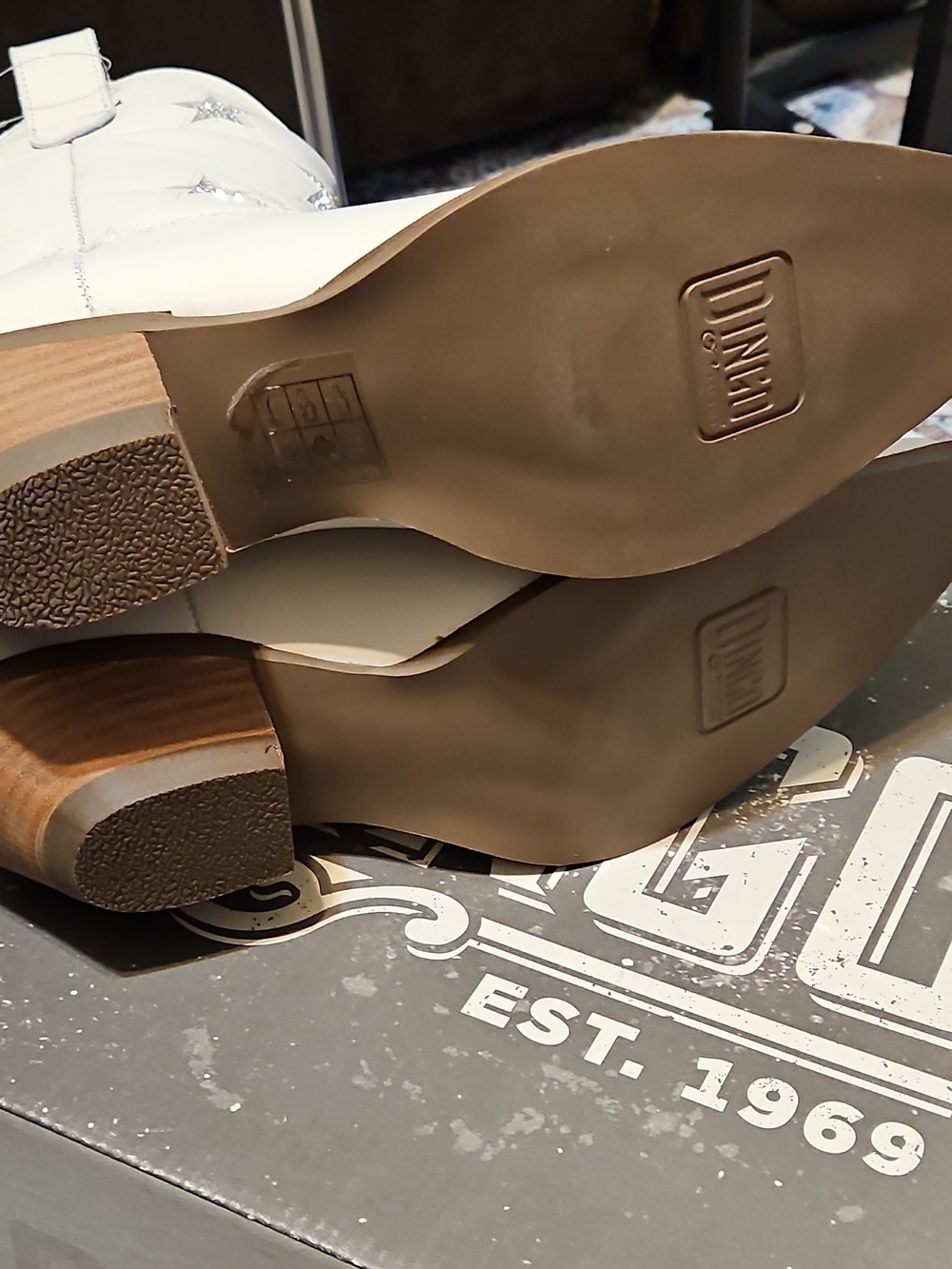 dingo Cream Western Star Studded Heeled Boots - Picture 13 of 13
